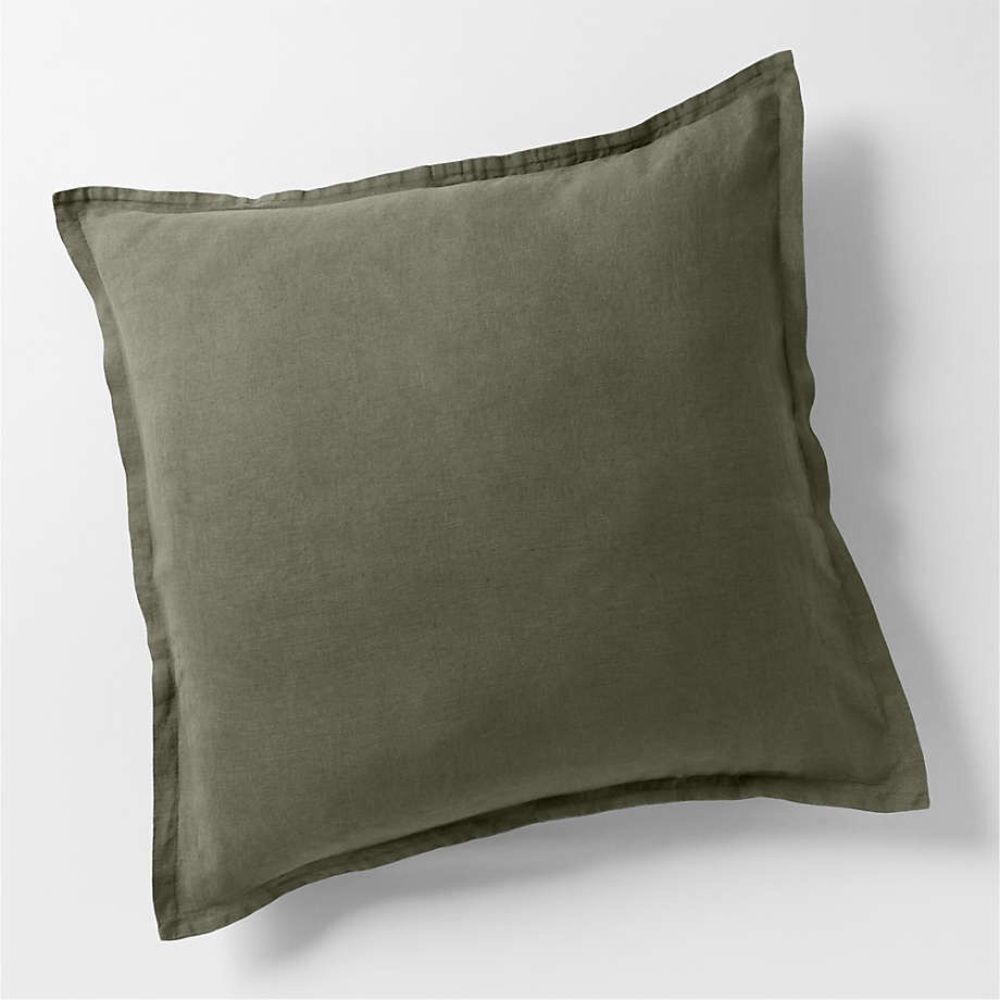 Crate & Barrel Lino II Full/Queen Duvet Cover and Two Euro Shams in Dark Grey - Picture 8 of 11